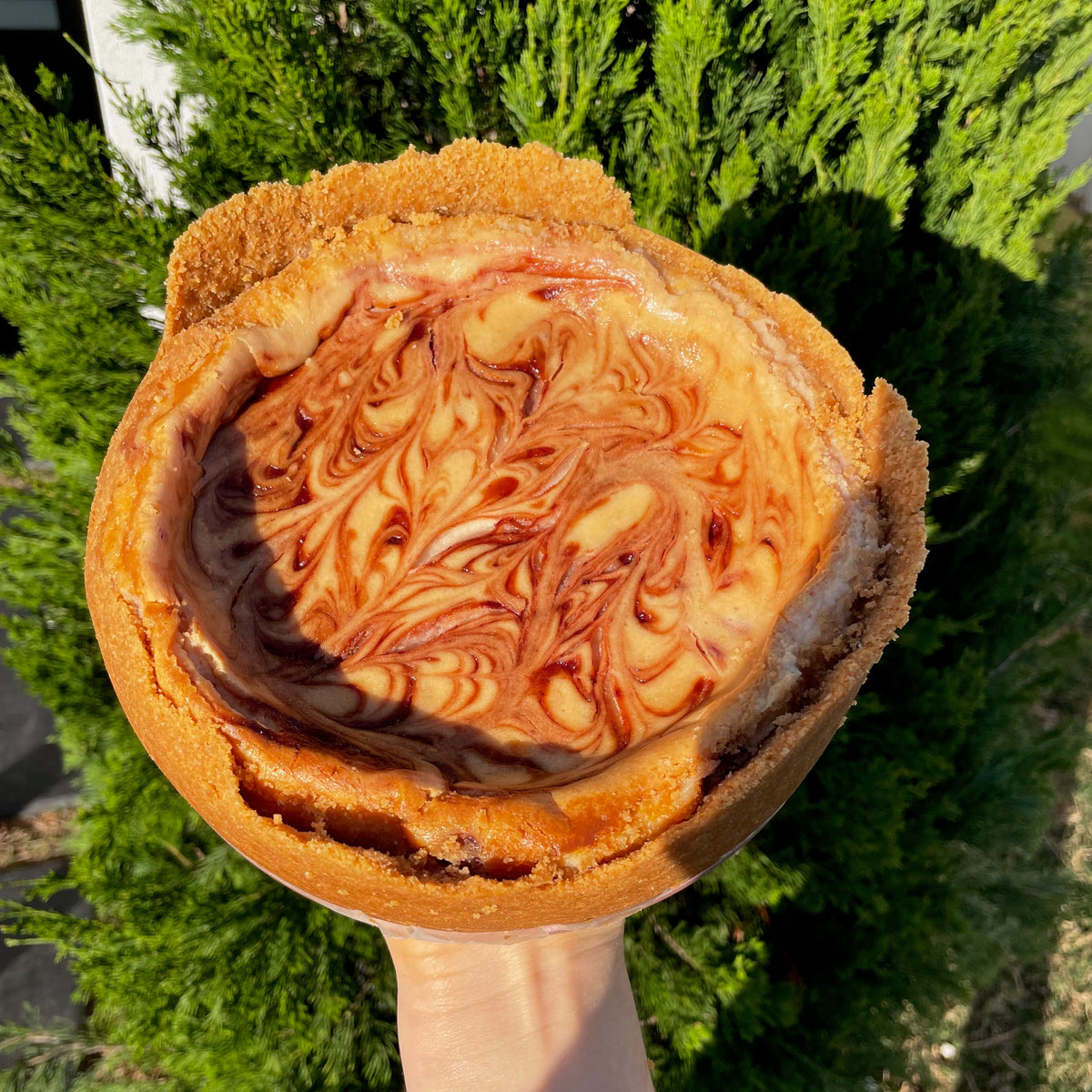 Example of a custom flavour whole baked cheesecake, salted caramel, Montana's Table