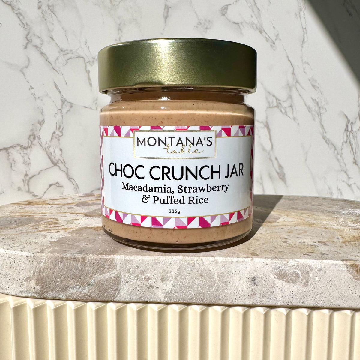 Strawberry Macadamia Crunch Jar by Montana's Table, handmade in Brisbane